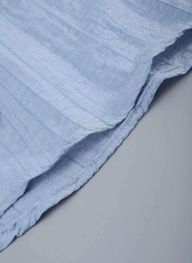 Take Two Men Light Blue Textured Mandarin Collar Shirt - Image 5